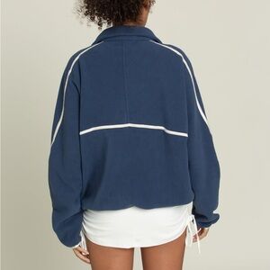 Gold Hinge Navy Minimalistic Half Zip pullover
